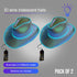Two White EL WIRE Light Up Iridescent Space Cowboy Hats | PartyGlowz
