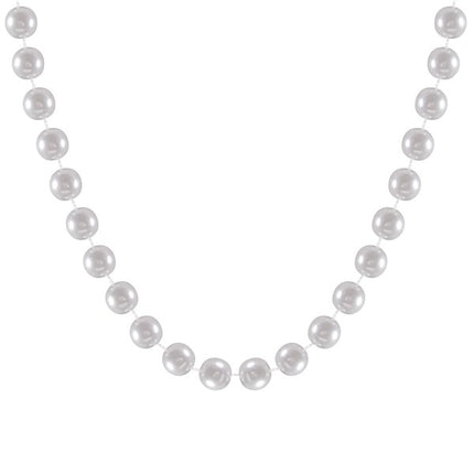 White 60 Inch Pearl Beaded Necklace