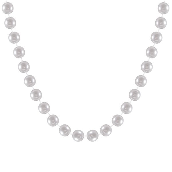 White 60 Inch Pearl Beaded Necklace