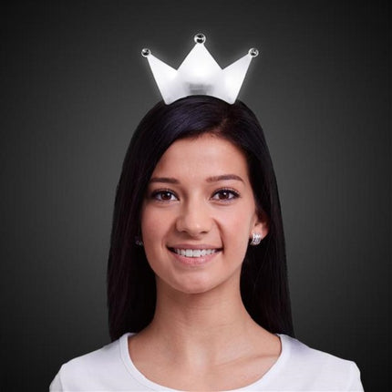 White LED Light Up Crown Headband