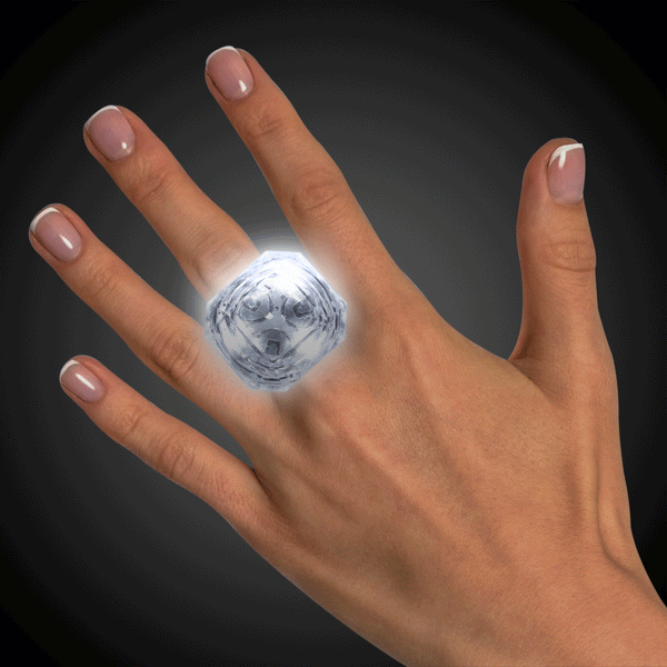 White LED Light Up Diamond Ring