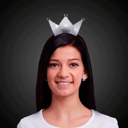 White LED Light Up Flashing Crown Headband