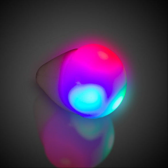 White LED Light Up Jelly Rings With Red, Yellow & Blue LED Lights