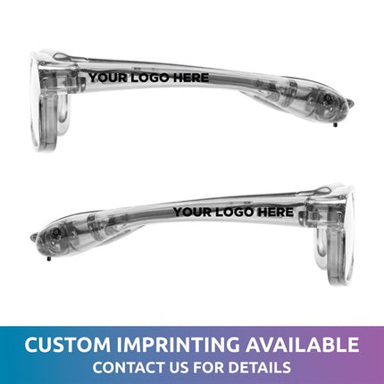 White LED Light Up Retro Sunglasses With Custom Imprint