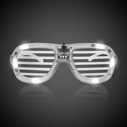 White LED Light Up Slotted Glasses