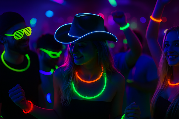 EL WIRE Light Up Iridescent Space White Cowboy Hat