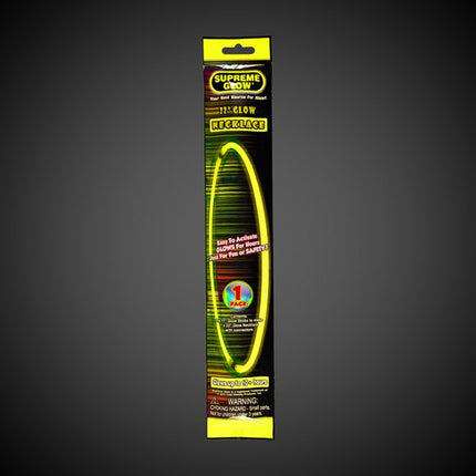 Yellow Glow Stick Necklace - 22 Inch