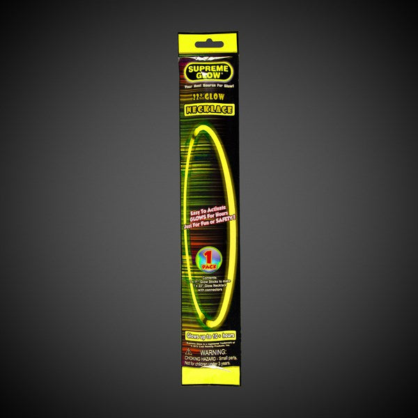 Yellow Glow Stick Necklace - 22 Inch