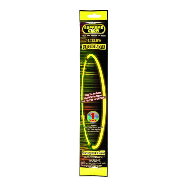 Yellow Glow Stick Necklace - 22 Inch Pack