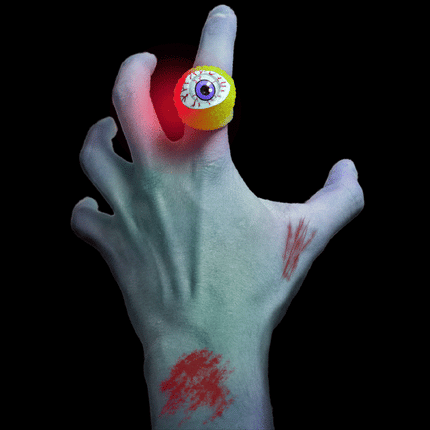 Yellow LED Flashing Eyeball Ring | PartyGlowz.com