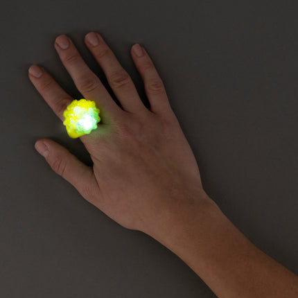 Yellow LED Flashing Jelly Bumpy Light Up Rings