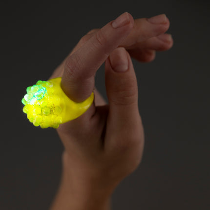 Yellow LED Light Up Flashing Jelly Bumpy Rings