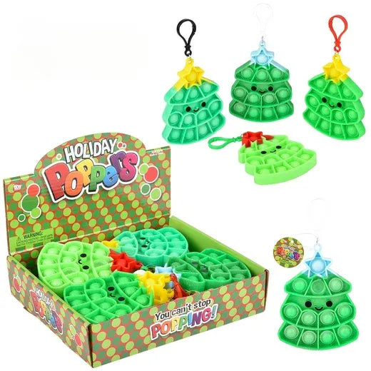 4.25 Christmas Tree Bubble Popper Clip Ons