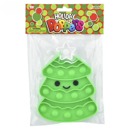 6" Christmas Tree Glitter Bubble Poppers