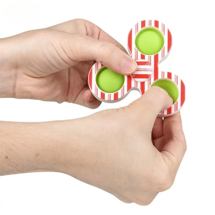 3.33" Candy Cane Bubble Popper Spinner