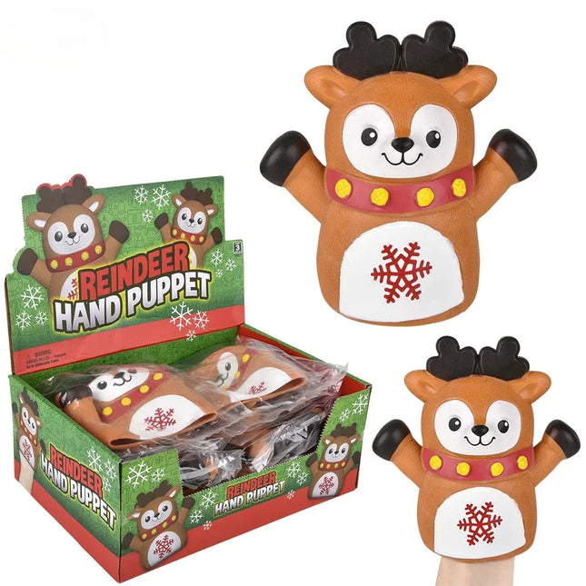 6" Reindeer Stretchy Hand Puppet - Pack of 12