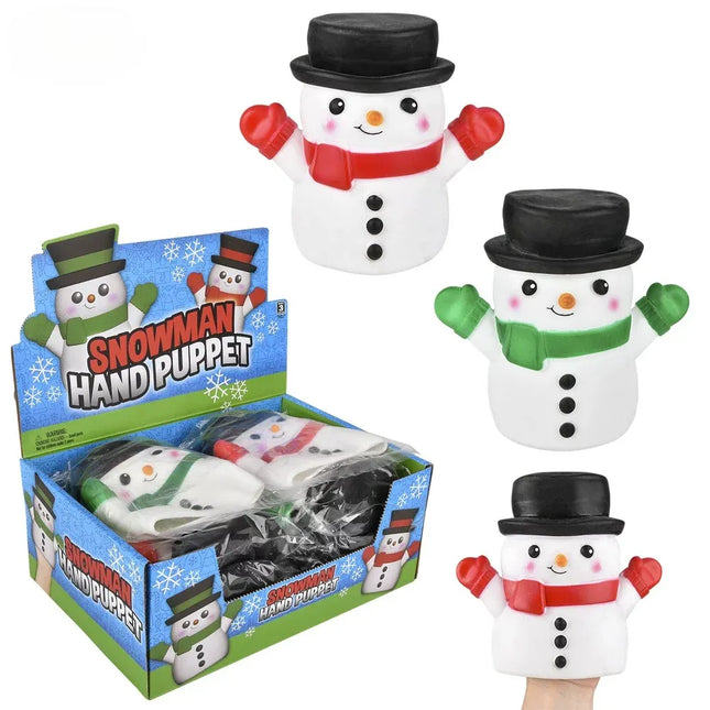 6" Snowman Stretchy Hand Puppet - Pack of 12