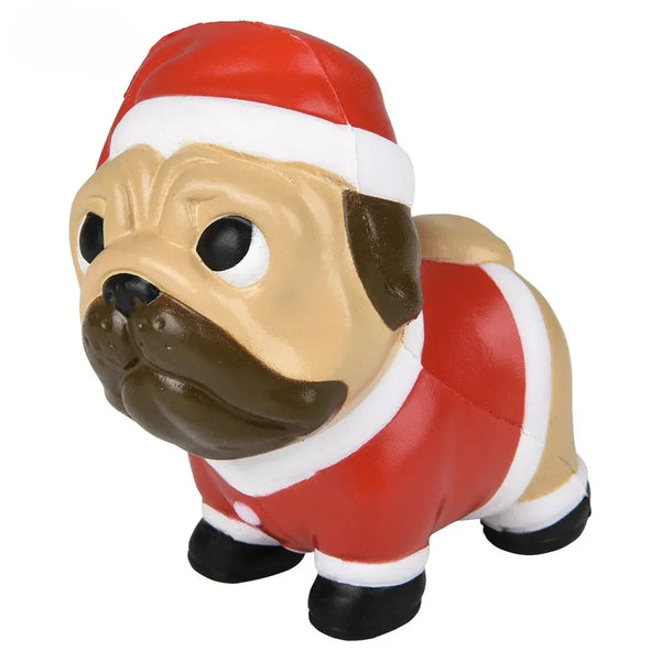 4 Christmas Squish Pug