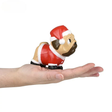 3" Christmas Squish Pug