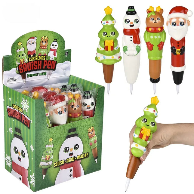 7" Christmas Squish Pen - Pack of 12