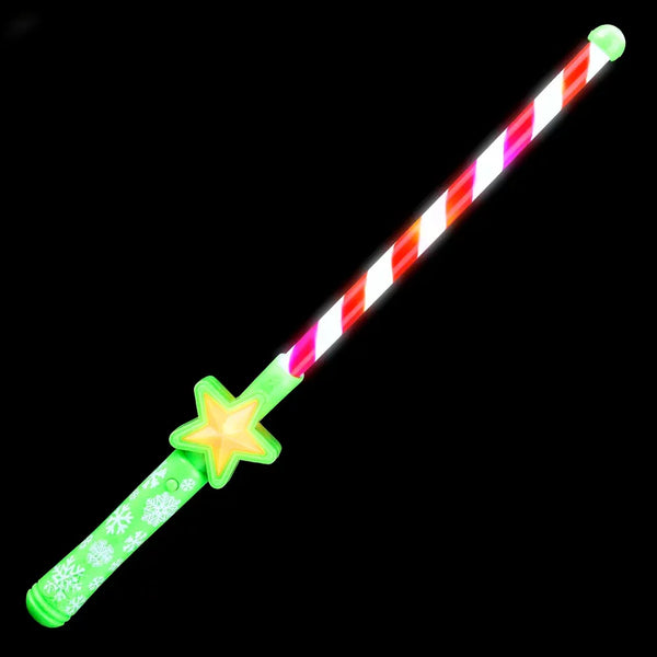 16 Light-Up Christmas Candy Cane Theme Wand