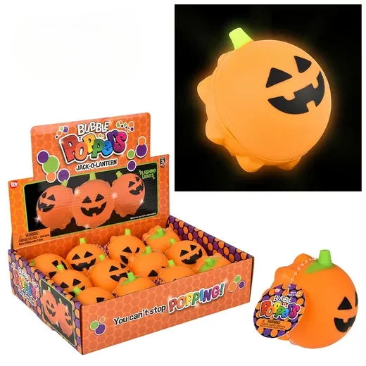 2.66 Light-Up Jack-O-Lantern Bubble Popper Ball