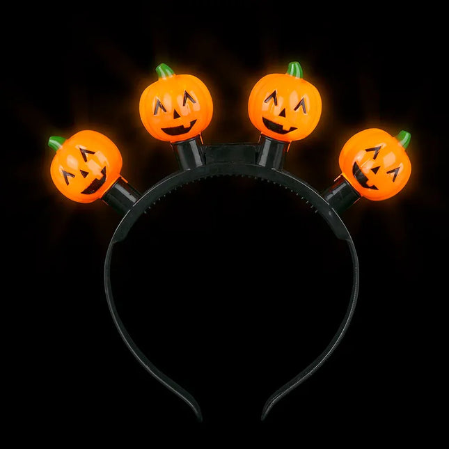 8" Light-Up Jack O Lantern Bulb Headband - Pack of 12
