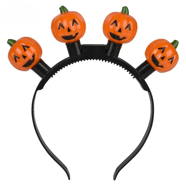 8" Light-Up Jack O Lantern Bulb Headband - Pack of 12