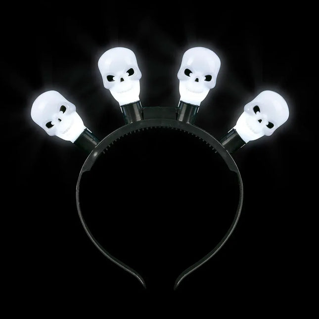 8" Light-Up Skull Bulb Headband - Pack of 12