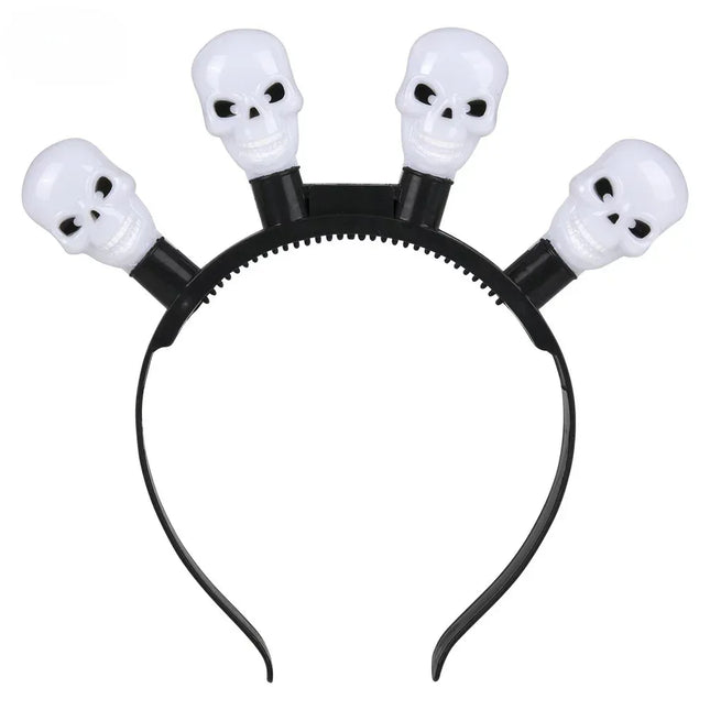 8" Light-Up Skull Bulb Headband - Pack of 12