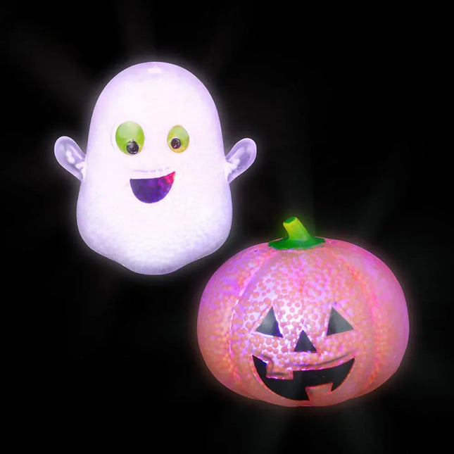 3" Light-Up Squish Bead Jack O Lantern And Ghost - Pack of 12