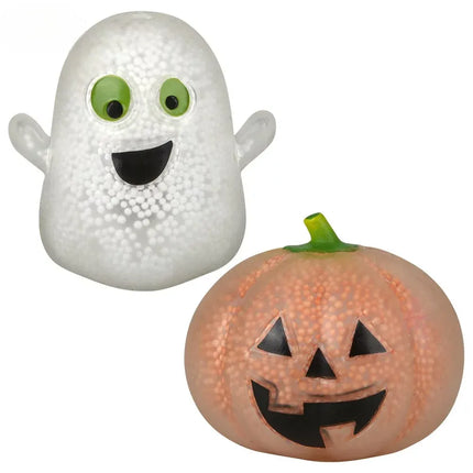 3" Light-Up Squish Bead Jack O Lantern And Ghost