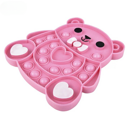 6.25" Valentines Glitter Bear Bubble Popper