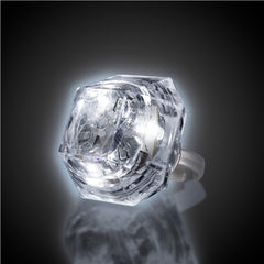 Light-Up Flashing White Supersized Diamond Ring