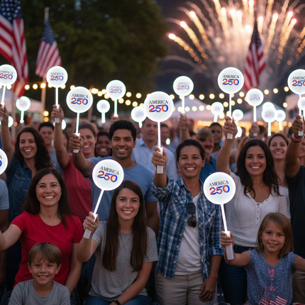 America 250 LED 18" White Circle Wand