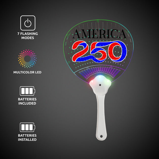 America 250 LED Hand Fan
