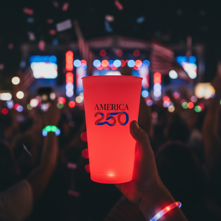 America 250 Red LED 16 oz. Cup
