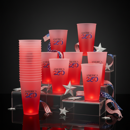 America 250 Red LED 16 oz. Cup
