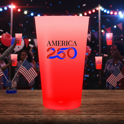 America 250 Red LED 16 oz. Cup
