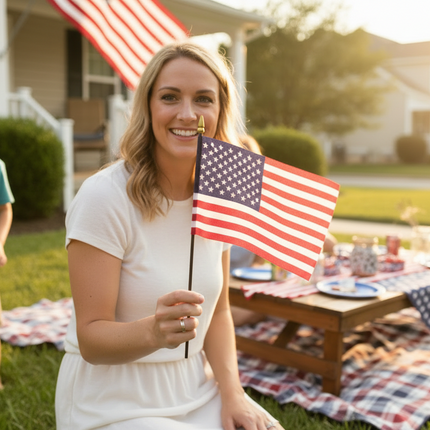 American 12"x18" Cloth Flags
