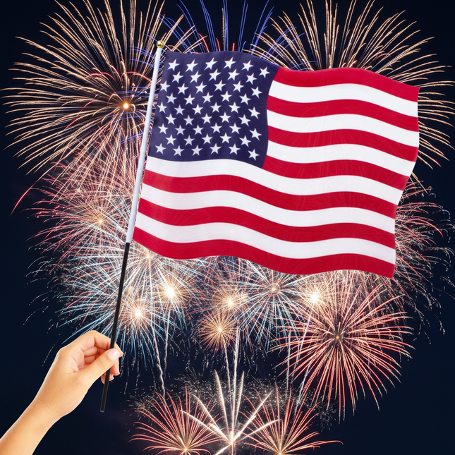 American 12"x18" Cloth Flags
