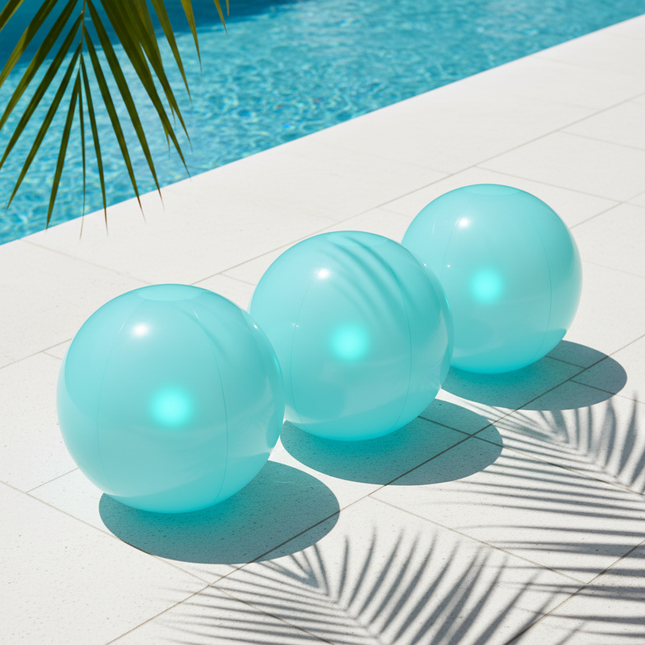 24 Inch Glow in The Dark Aqua Beach Ball - Pack of 3