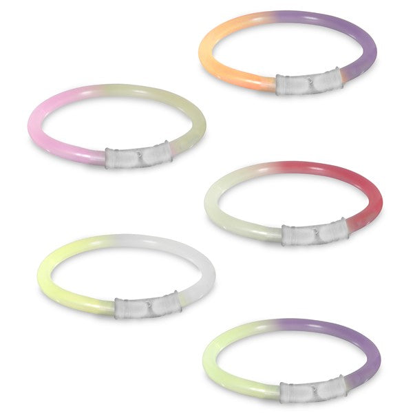 8 Inch Bi-Color Glow Swizzle Bracelets