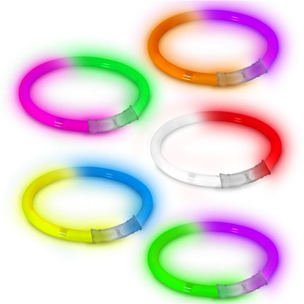 8 Inch Bi-Color Glow Swizzle Bracelets