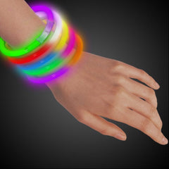 8 Inch Bi-Color Glow Swizzle Bracelets - Assorted