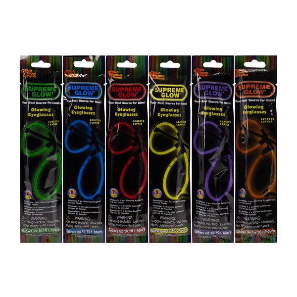 Assorted Glow Eyeglasses - Pack of 6