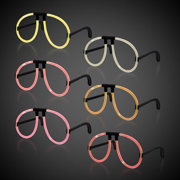 Assorted Glow Eyeglasses - Pack of 6
