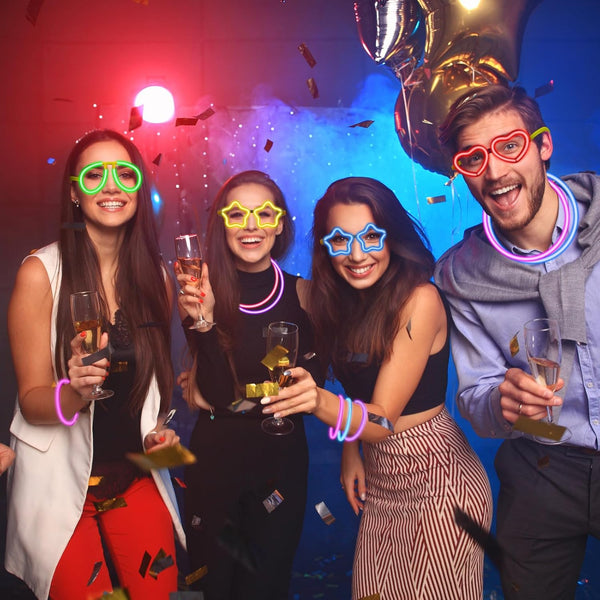 Aviator Style, Heart & Star Glow Stick Sunglasses
