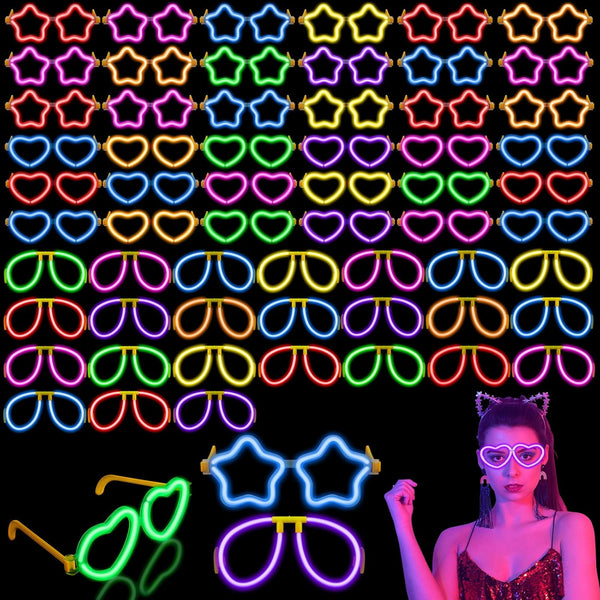 Aviator Style, Heart & Star Glow Stick Sunglasses