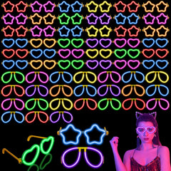 Aviator Style, Heart & Star Glow Stick Sunglasses